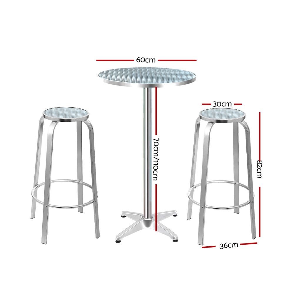 Outdoor Aluminium Bistro Set Bar Table & Stools - Brand - Rivercity House & Home Co. (ABN 18 642 972 209) - Affordable Modern Furniture Australia