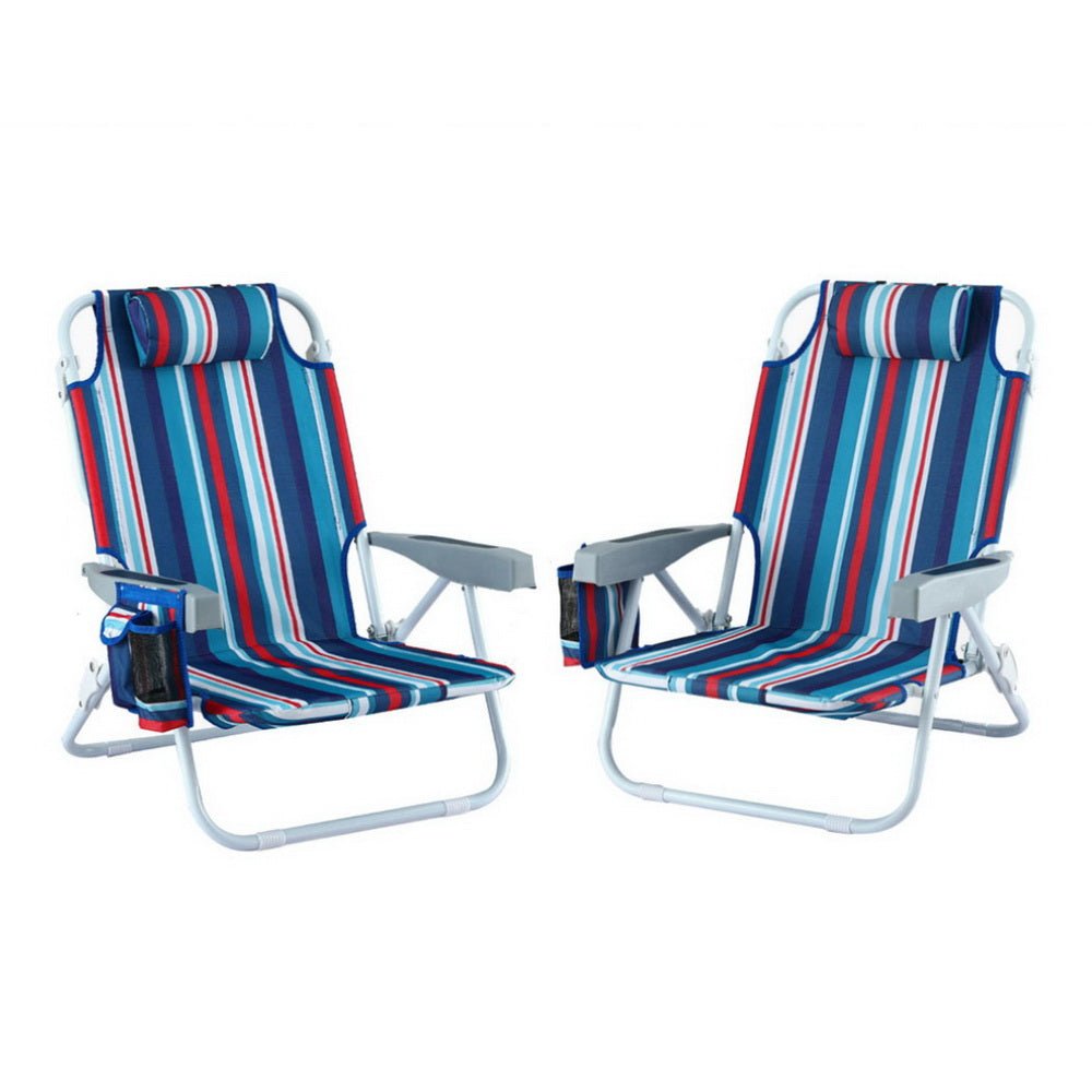 Outdoor Chairs Beach Chair Backpack Cooler Storage Lightweight Fishing Blue - Furniture > Outdoor > Outdoor Sofas & Lounge Sets - Rivercity House & Home Co. (ABN 18 642 972 209) - Affordable Modern Furniture Australia