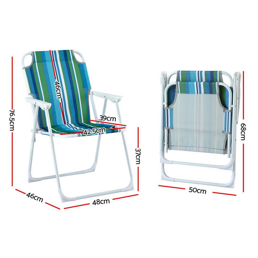 Outdoor Chairs Folding Camping Chair Steel Portable Patio Furniture - Furniture > Outdoor > Outdoor Chairs - Rivercity House & Home Co. (ABN 18 642 972 209) - Affordable Modern Furniture Australia