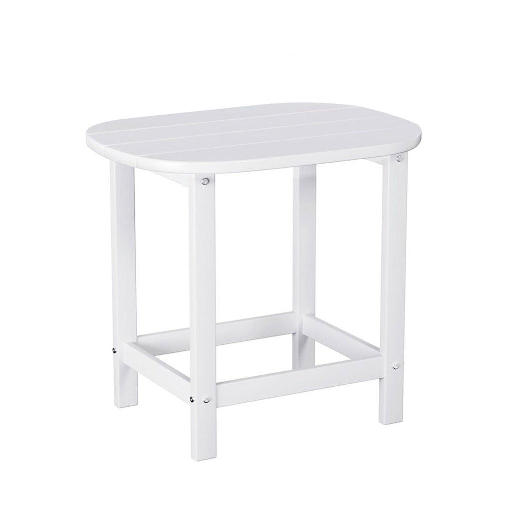 Outdoor Coffee Side Table HDPE Desk Patio Furniture Camping Garden White - Furniture > Outdoor > Outdoor Chairs - Rivercity House & Home Co. (ABN 18 642 972 209) - Affordable Modern Furniture Australia