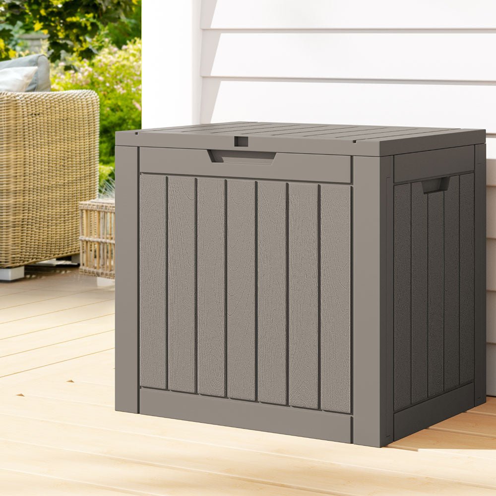 Outdoor Storage Box 118L Grey - Home & Garden > Storage - Rivercity House & Home Co. (ABN 18 642 972 209) - Affordable Modern Furniture Australia