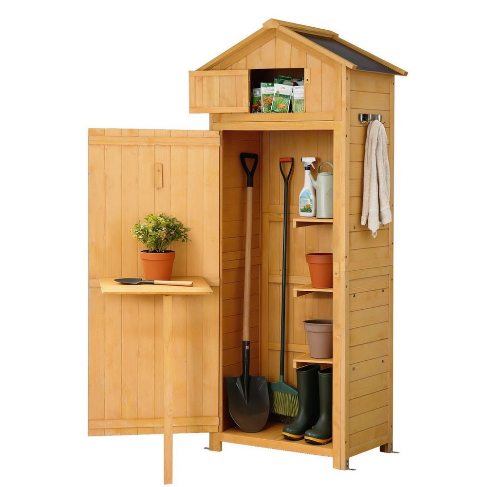Outdoor Storage Cabinet Cupboard Folding Table Tool Organizer Shed Adjustable - Furniture > Office > Storage Cabinets - Rivercity House & Home Co. (ABN 18 642 972 209) - Affordable Modern Furniture Australia