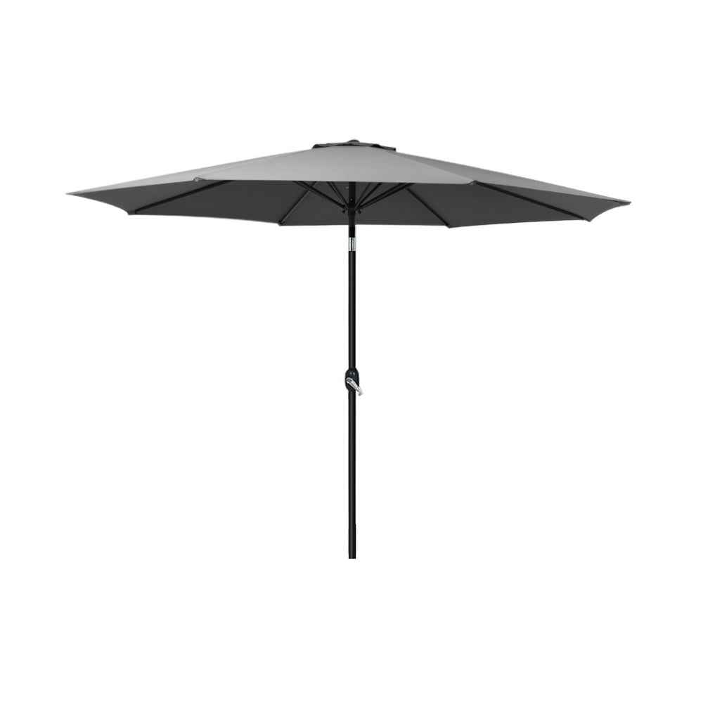 Outdoor Umbrella 2.7m Beach Pole Garden Tilt Sun Patio UV Charcoal - Home & Garden > Shading > Umbrellas & Sunshades - Rivercity House & Home Co. (ABN 18 642 972 209) - Affordable Modern Furniture Australia