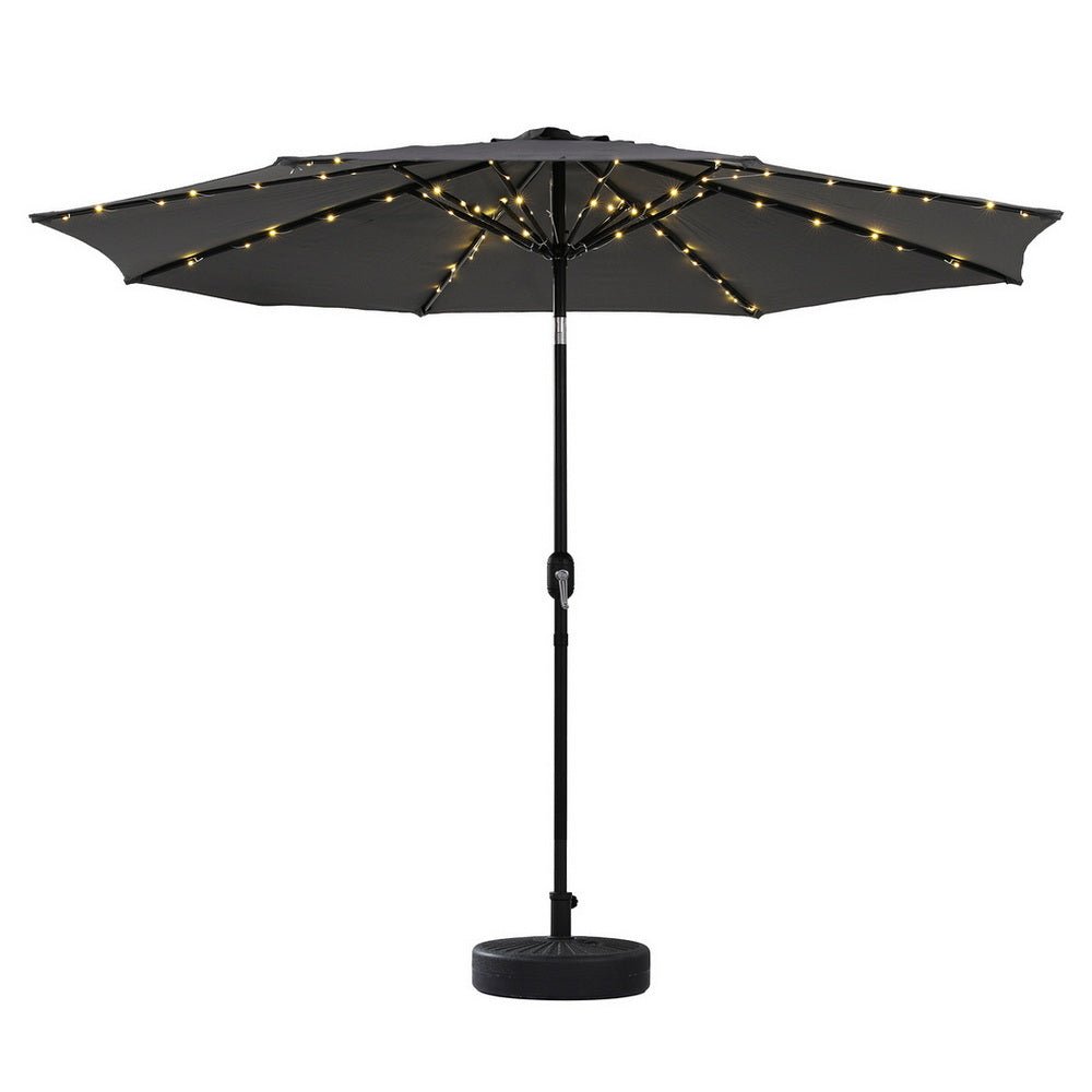 Outdoor Umbrella 2.9m Market Umbrella with String Light Tilt Charcoal Shade - Home & Garden > Shading > Umbrellas & Sunshades - Rivercity House & Home Co. (ABN 18 642 972 209) - Affordable Modern Furniture Australia