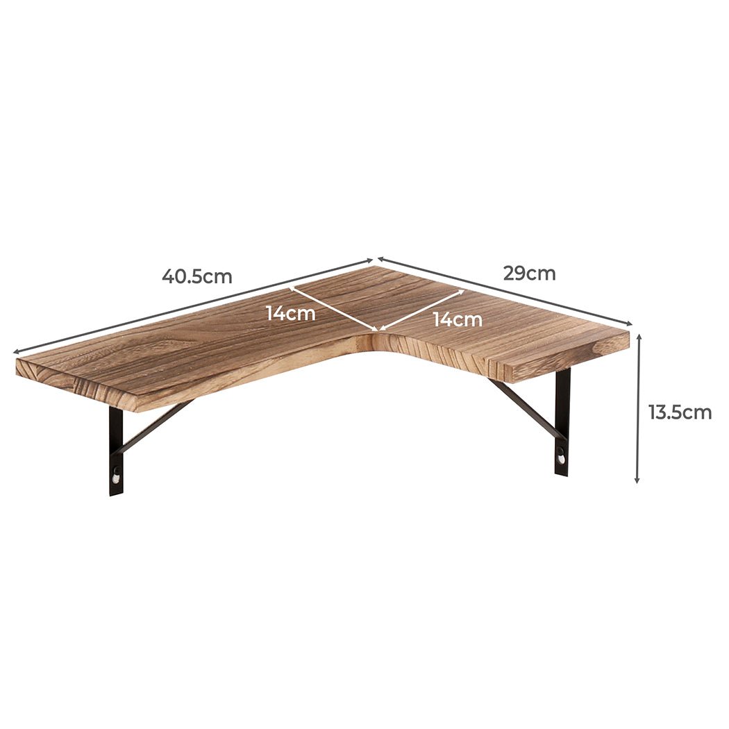 Paulownia Wood DIY Corner Floating Shelf Set of 4 - Natural - Rivercity House & Home Co. (ABN 18 642 972 209) - Affordable Modern Furniture Australia