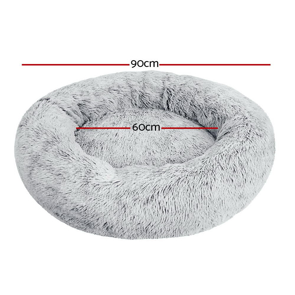 Pet Calming Bed Large 90cm Charcoal Washable - Rivercity House & Home Co. (ABN 18 642 972 209) - Affordable Modern Furniture Australia