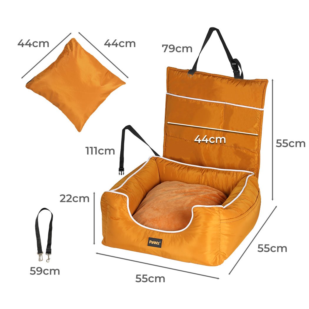 Pet Car Seat Travel Safety Carrier with Adjustable Belt - Orange - Rivercity House & Home Co. (ABN 18 642 972 209) - Affordable Modern Furniture Australia