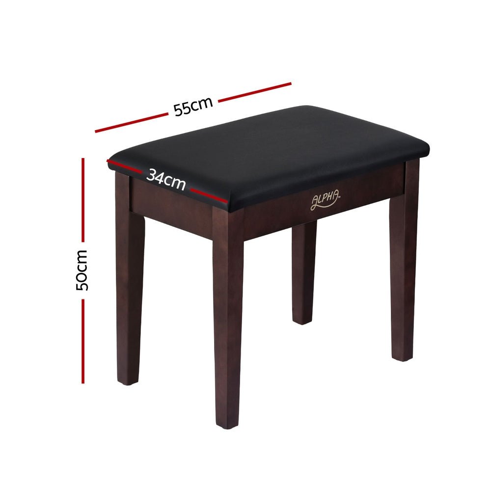 Piano Bench Stool with Storage Wooden PU Leather - Furniture > Living Room > Ottomans & Footstools - Rivercity House & Home Co. (ABN 18 642 972 209) - Affordable Modern Furniture Australia