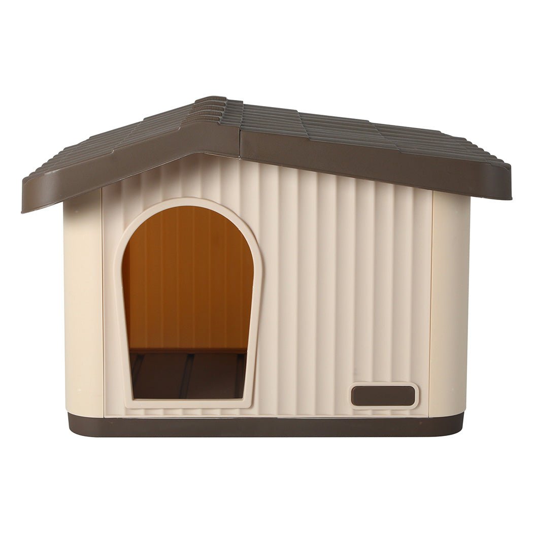 Plastic Dog Cage Kennel for Small Dogs with Ventilation - Beige Brown - Rivercity House & Home Co. (ABN 18 642 972 209) - Affordable Modern Furniture Australia