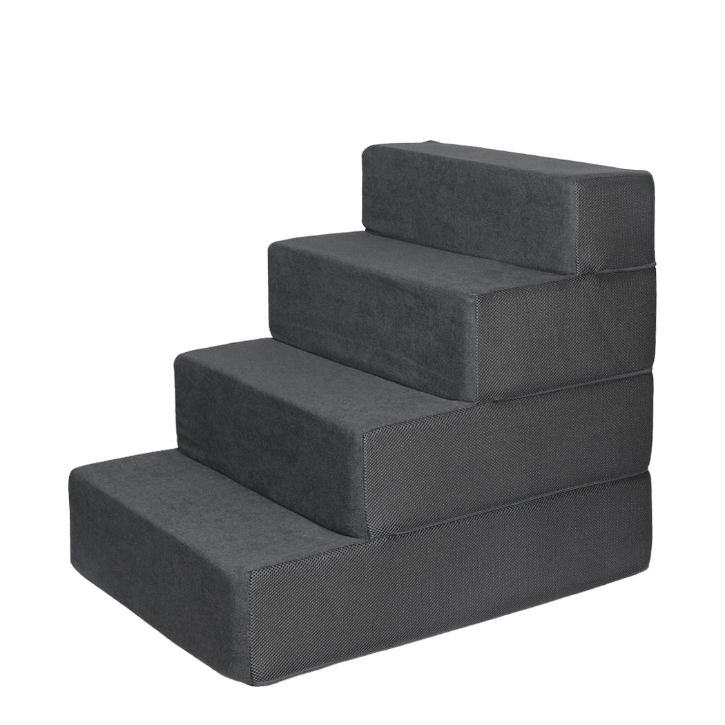 Portable Dog Stairs Ramp with Adjustable Height and Anti - Slip Bottom - Grey - Rivercity House & Home Co. (ABN 18 642 972 209) - Affordable Modern Furniture Australia