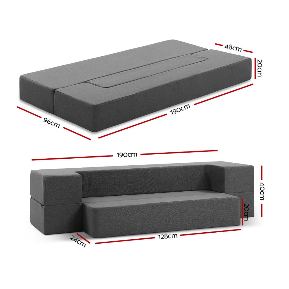 Portable Sofa Bed Folding Mattress Lounger - Rivercity House & Home Co. (ABN 18 642 972 209) - Affordable Modern Furniture Australia