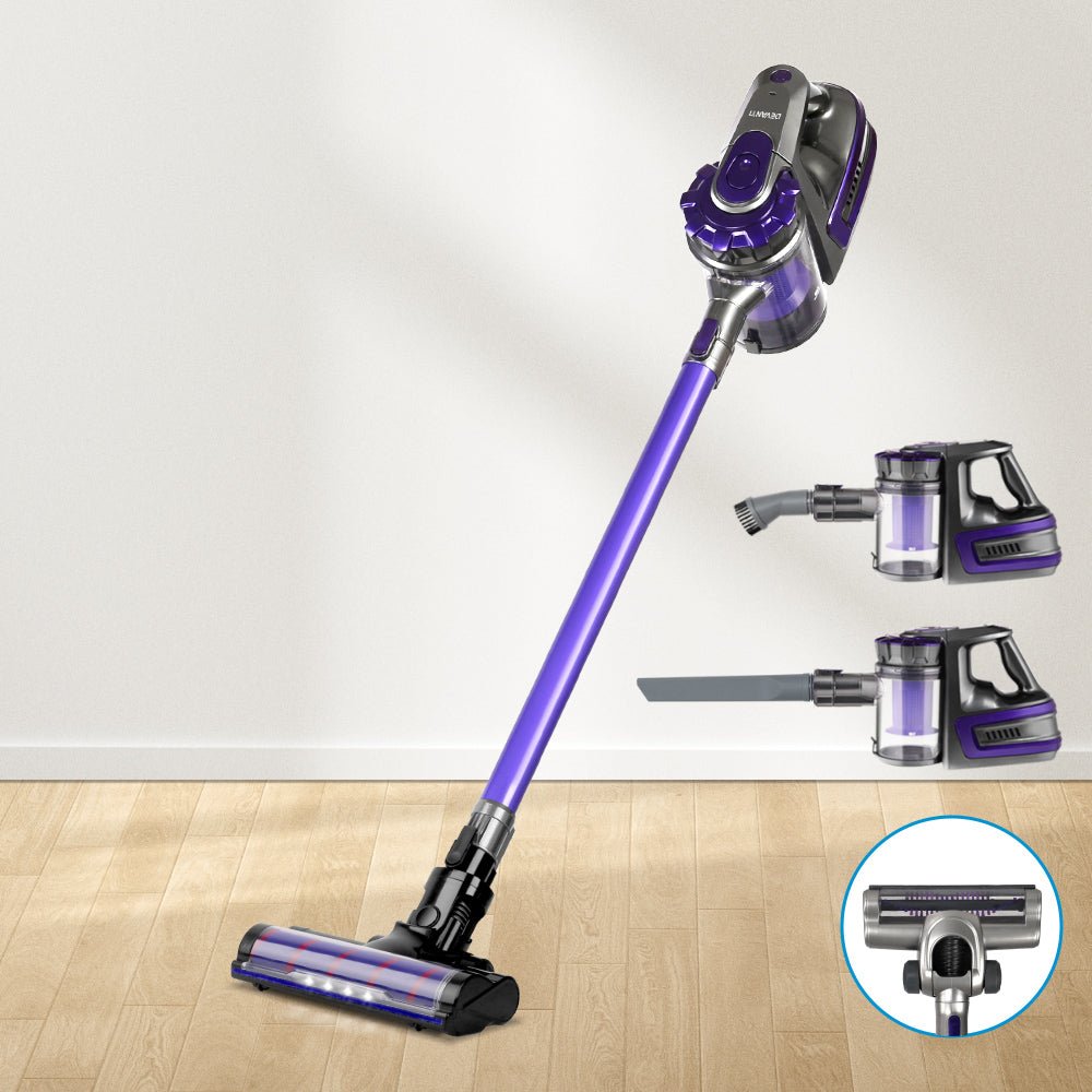 Premium 150W Stick Handstick Handheld Cordless Vacuum Cleaner 2 - Speed with Headlight Purple - Rivercity House & Home Co. (ABN 18 642 972 209) - Affordable Modern Furniture Australia