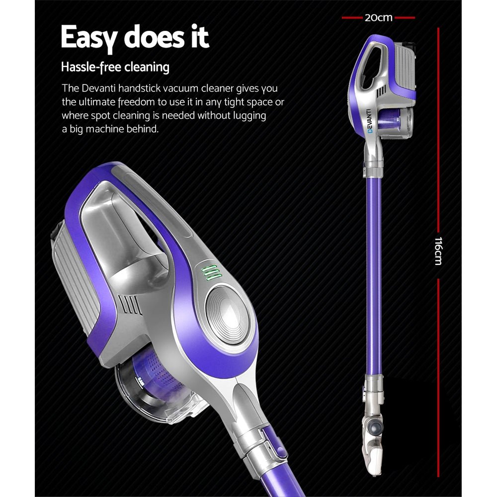 Premium Cordless Stick Vacuum Cleaner - Purple & Grey - Rivercity House & Home Co. (ABN 18 642 972 209) - Affordable Modern Furniture Australia