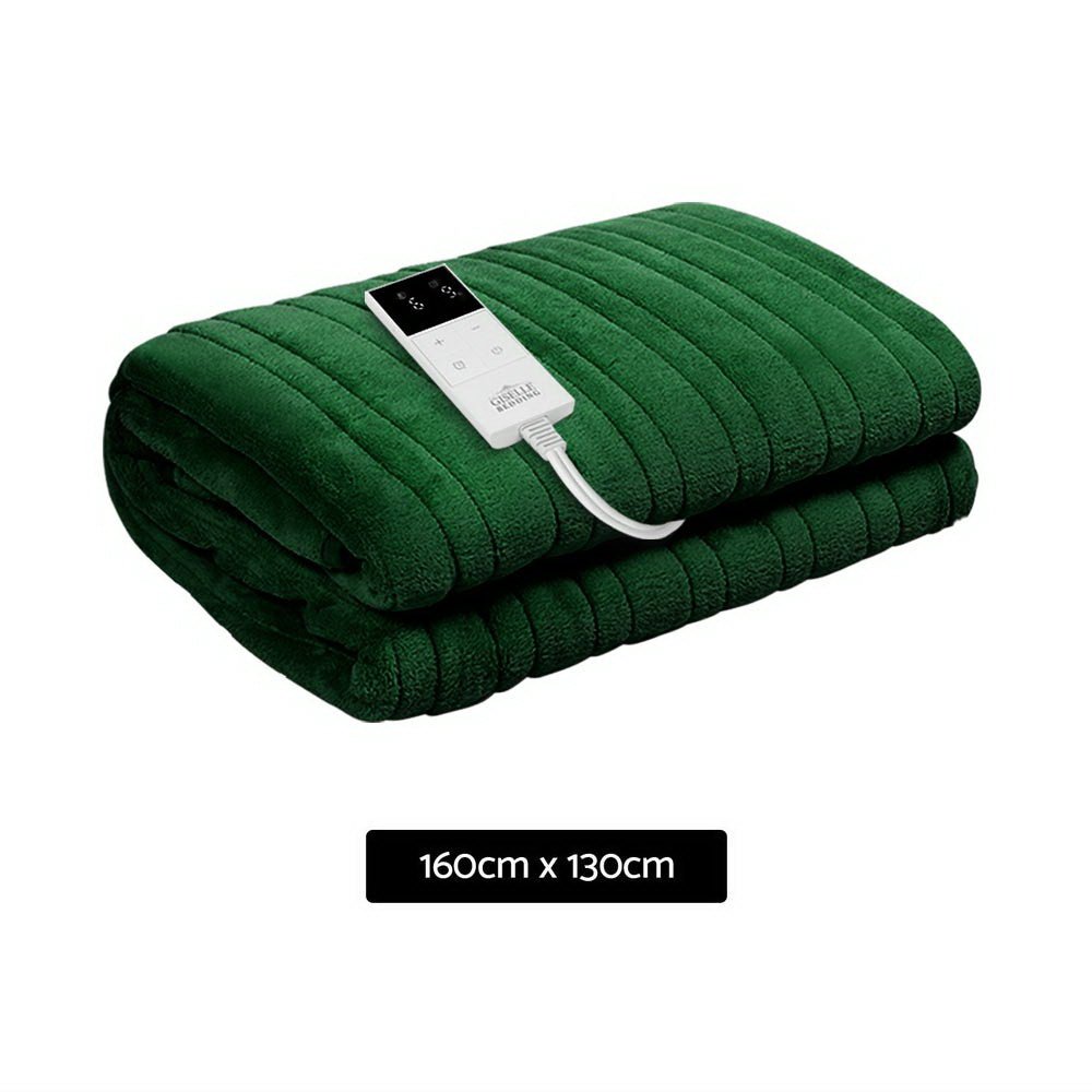 Premium Electric Throw Rug Heated Blanket Washable Snuggle Flannel Winter Green - Home & Garden > Bedding - Rivercity House & Home Co. (ABN 18 642 972 209) - Affordable Modern Furniture Australia