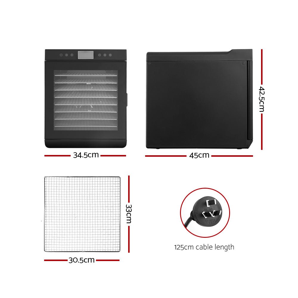 Premium Food Dehydrators Stainless Steel Jerky Dehydrator Fruit Dryer 10 Trays - Rivercity House & Home Co. (ABN 18 642 972 209) - Affordable Modern Furniture Australia
