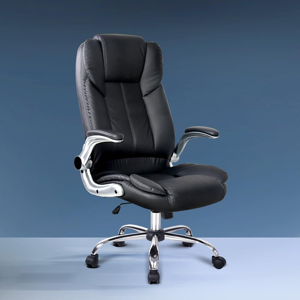 PU Leather Executive Office Desk Chair (Black)