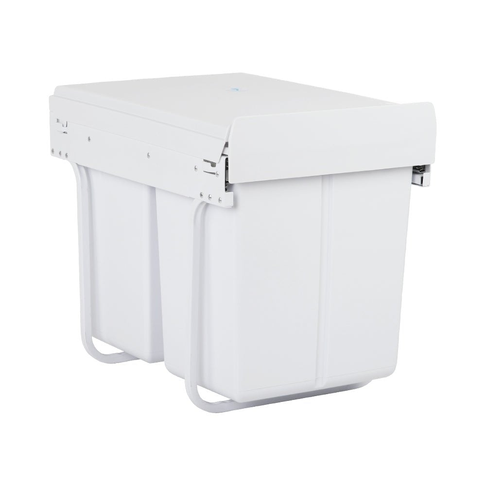 Pull Out Bin Kitchen Double Basket 2X20L White - Home & Garden > Kitchen Bins > Pull Out Bins - Rivercity House & Home Co. (ABN 18 642 972 209) - Affordable Modern Furniture Australia