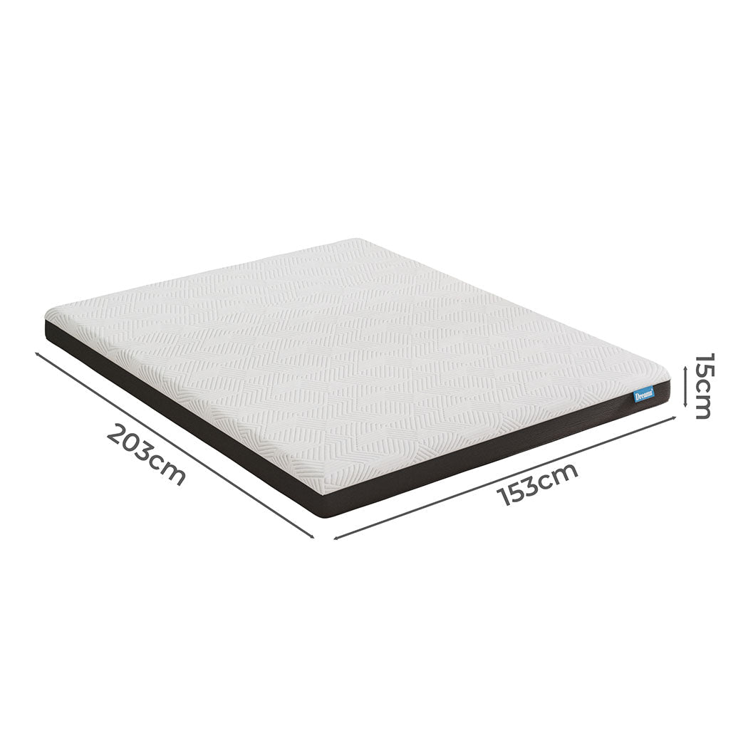 Queen 15cm Medium Firm Gel Memory Foam Cooling Mattress - White - Rivercity House & Home Co. (ABN 18 642 972 209) - Affordable Modern Furniture Australia