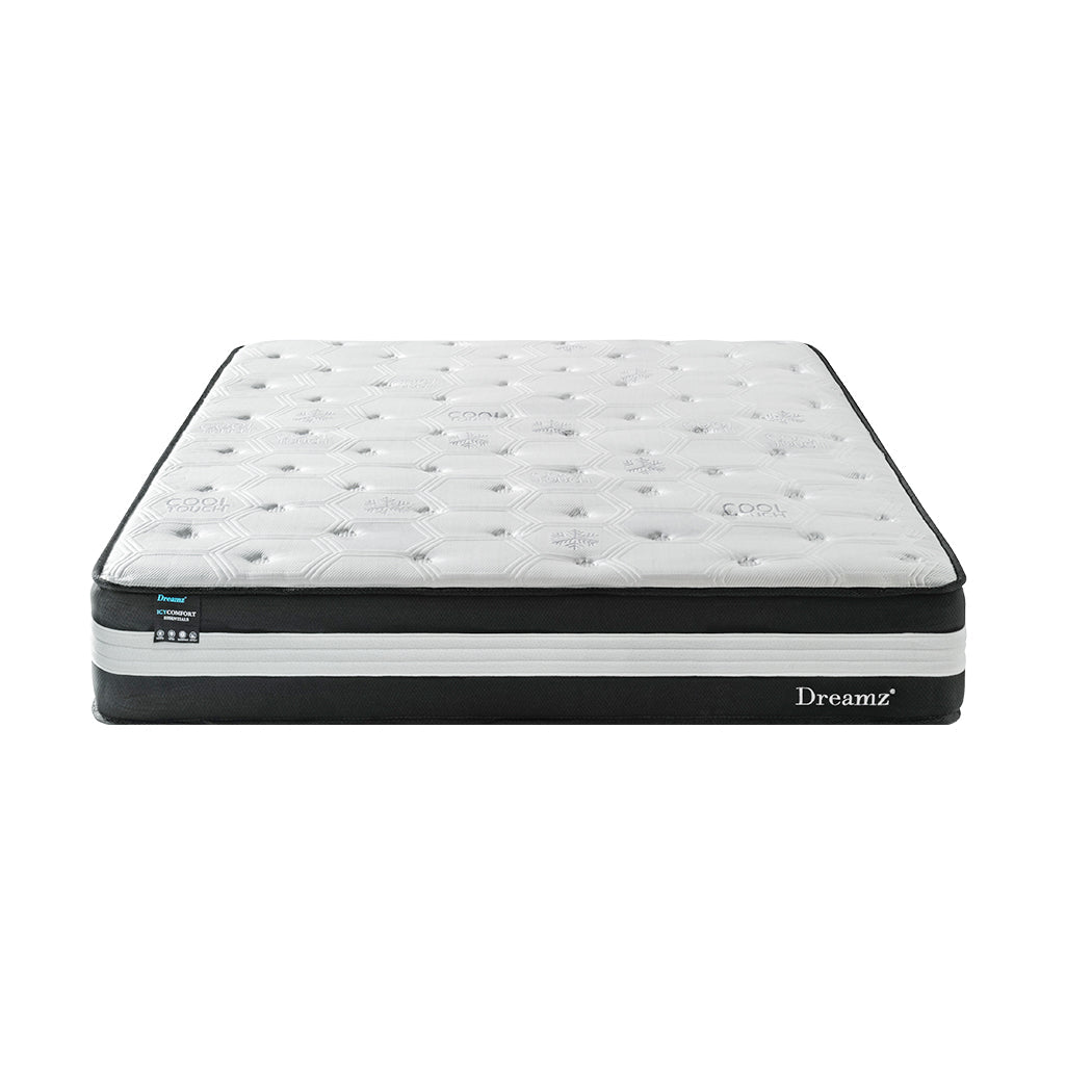 Queen 5 - Zone Cooling Pocket Spring Mattress 25cm - Black/White - Rivercity House & Home Co. (ABN 18 642 972 209) - Affordable Modern Furniture Australia