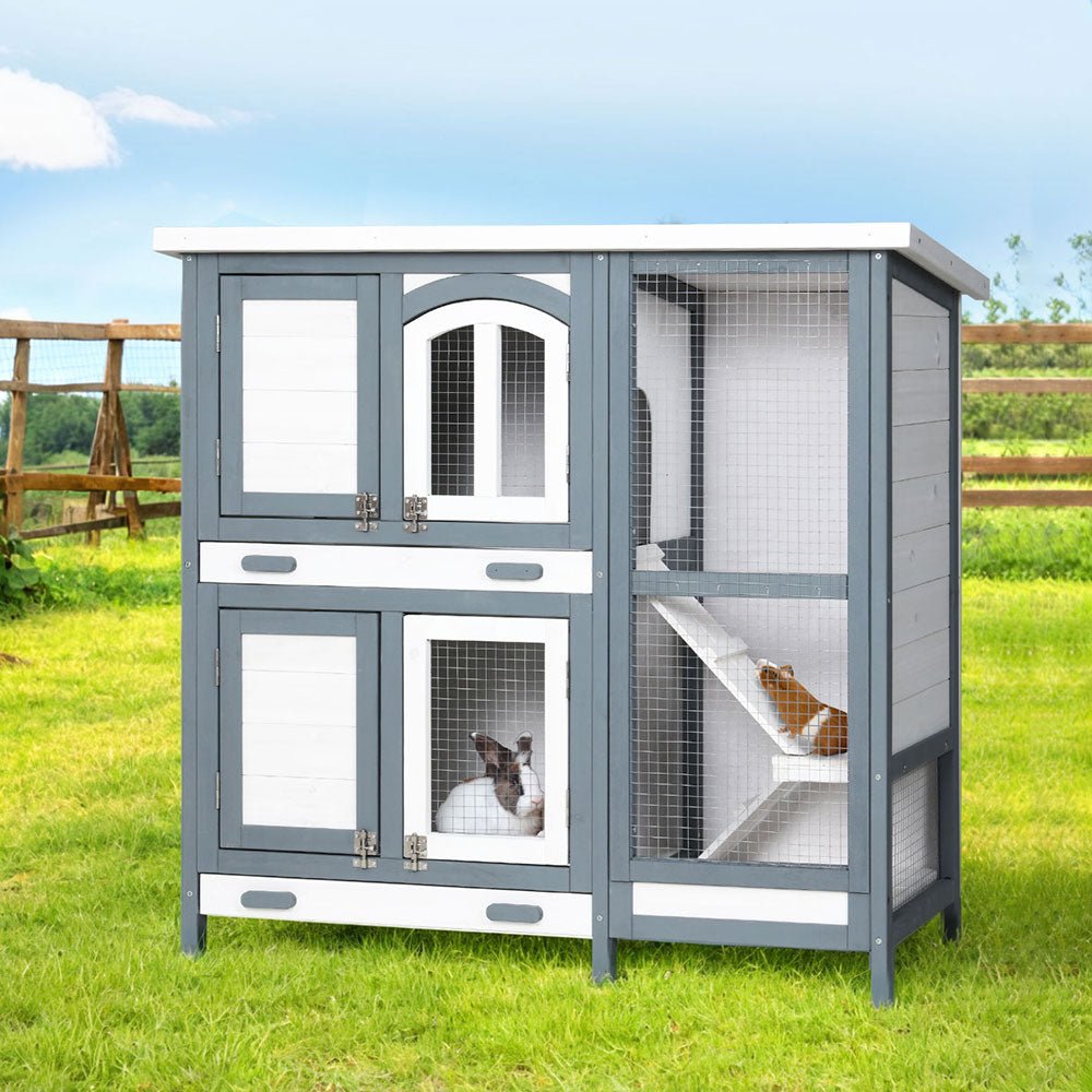 Rabbit Hutch Large Chicken Coop Wooden House Run Cage Pet Bunny Guinea Pig - Pet Care > Coops & Hutches - Rivercity House & Home Co. (ABN 18 642 972 209) - Affordable Modern Furniture Australia