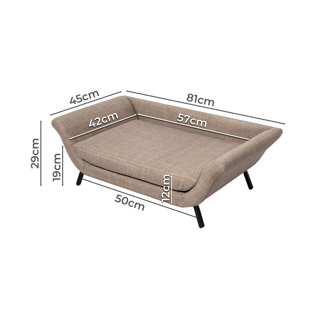 Raised Elevated Soft Pet Sofa Bed - Coffee - Rivercity House & Home Co. (ABN 18 642 972 209) - Affordable Modern Furniture Australia