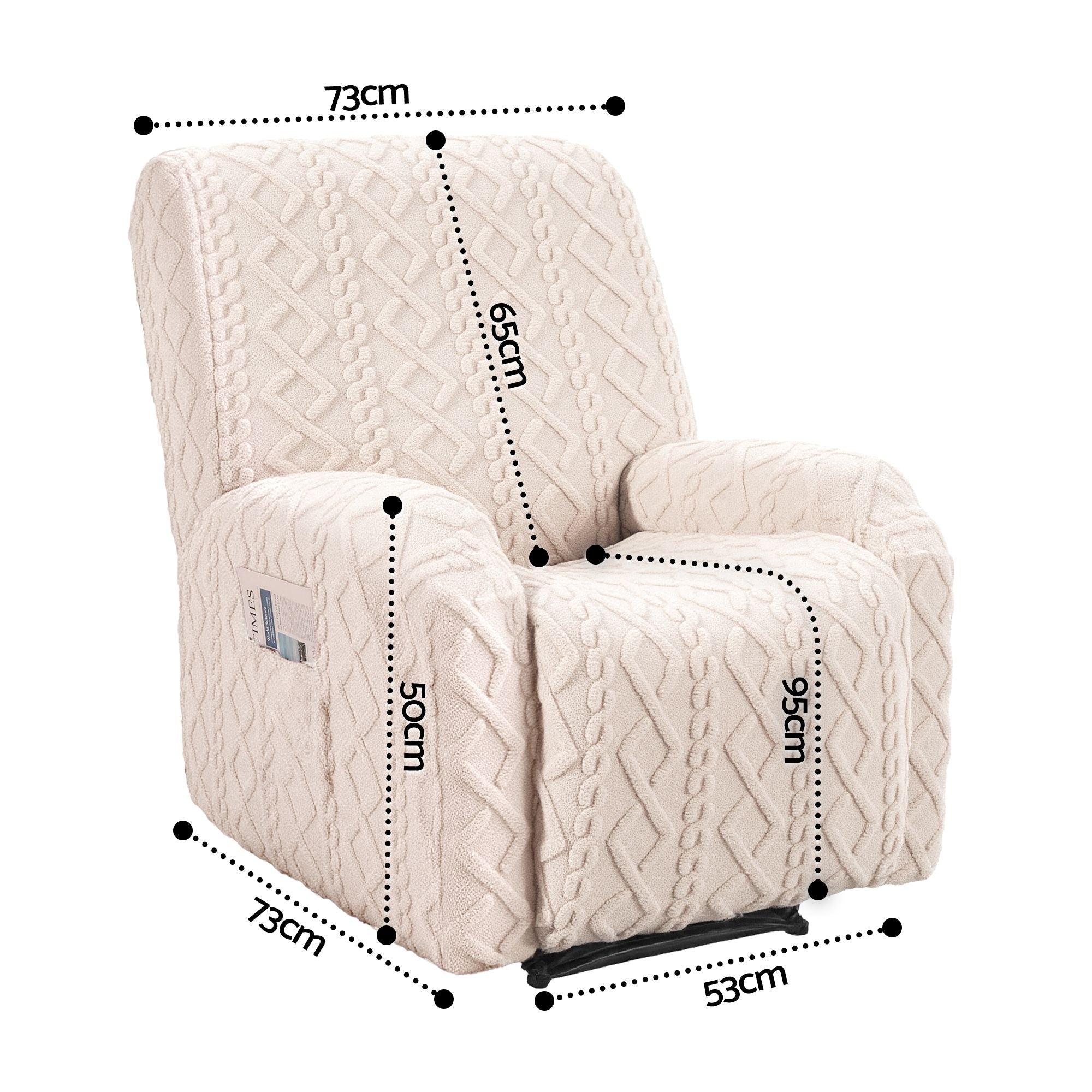 Recliner Chair Covers with Storage Side Pockets Beige - Furniture > Bar Stools & Chairs > Arm Chairs & Recliners - Rivercity House & Home Co. (ABN 18 642 972 209) - Affordable Modern Furniture Australia