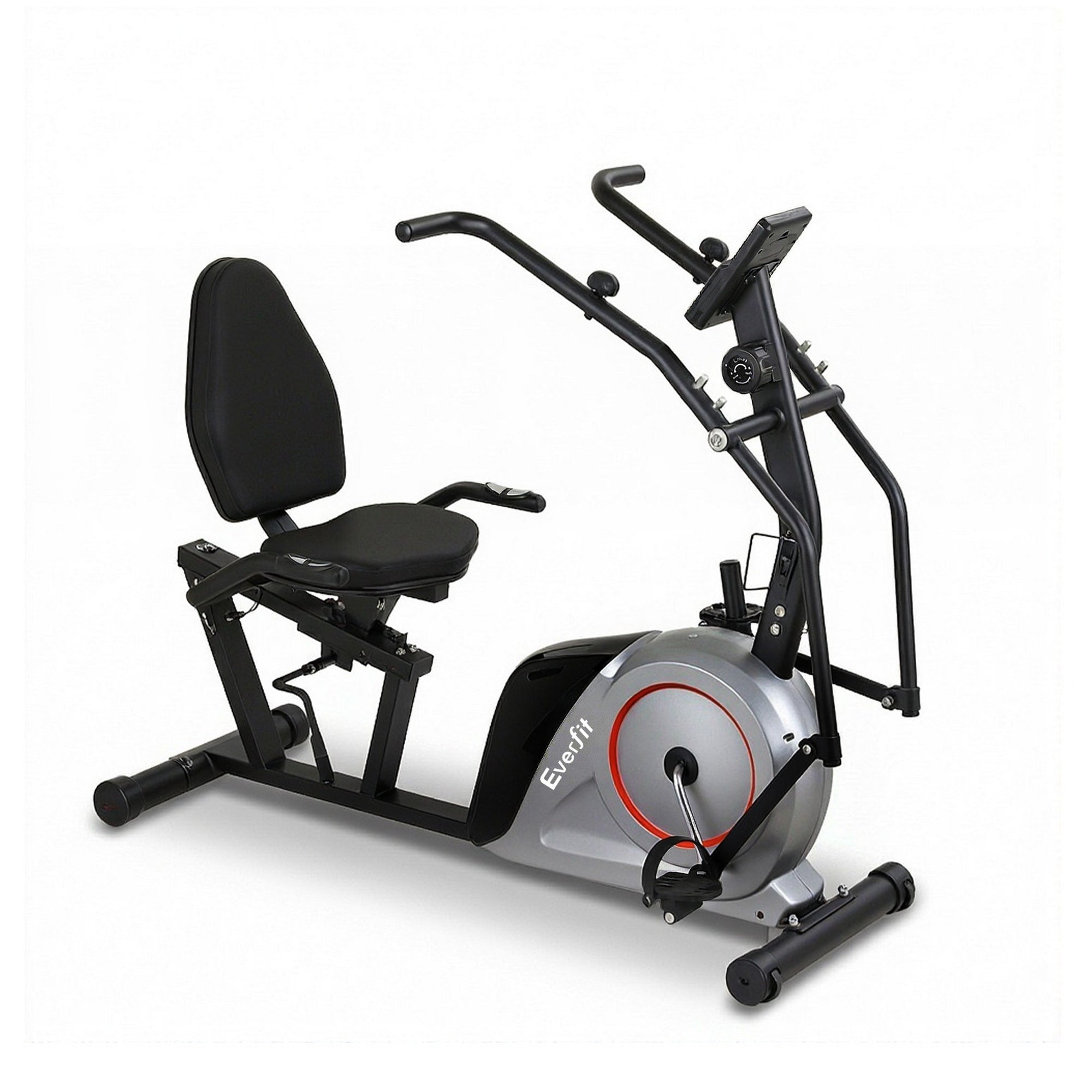 Recumbent Magnetic Exercise Bike with Bluetooth App Connect for Home Gym - Black - Sports & Fitness > Exercise, Gym & Fitness > Exercise Bikes - Rivercity House & Home Co. (ABN 18 642 972 209) - Affordable Modern Furniture Australia