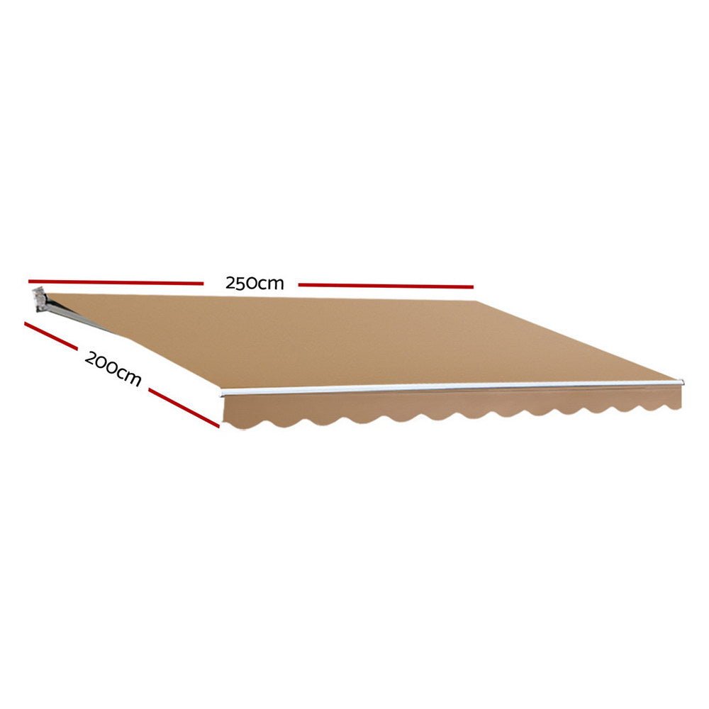 Retractable Folding Arm Awning Motorised Remoter Sunshade 2.5Mx2M Beige - Home & Garden > Shading - Rivercity House & Home Co. (ABN 18 642 972 209) - Affordable Modern Furniture Australia