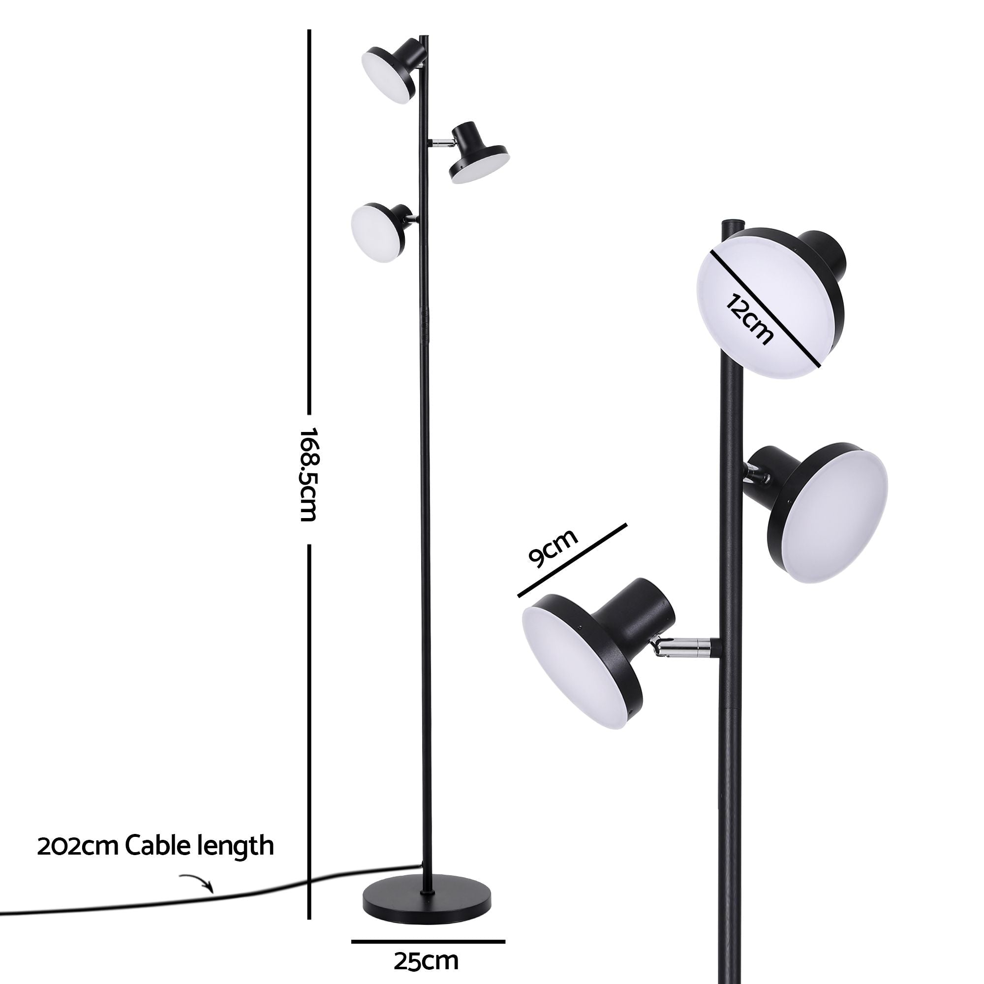 RGB Floor Lamp LED with 3 Swivel Lights Color Changing Lamp with Remote Stepless Dimmable - Home & Garden > Lighting > Floor Lamps - Rivercity House & Home Co. (ABN 18 642 972 209) - Affordable Modern Furniture Australia