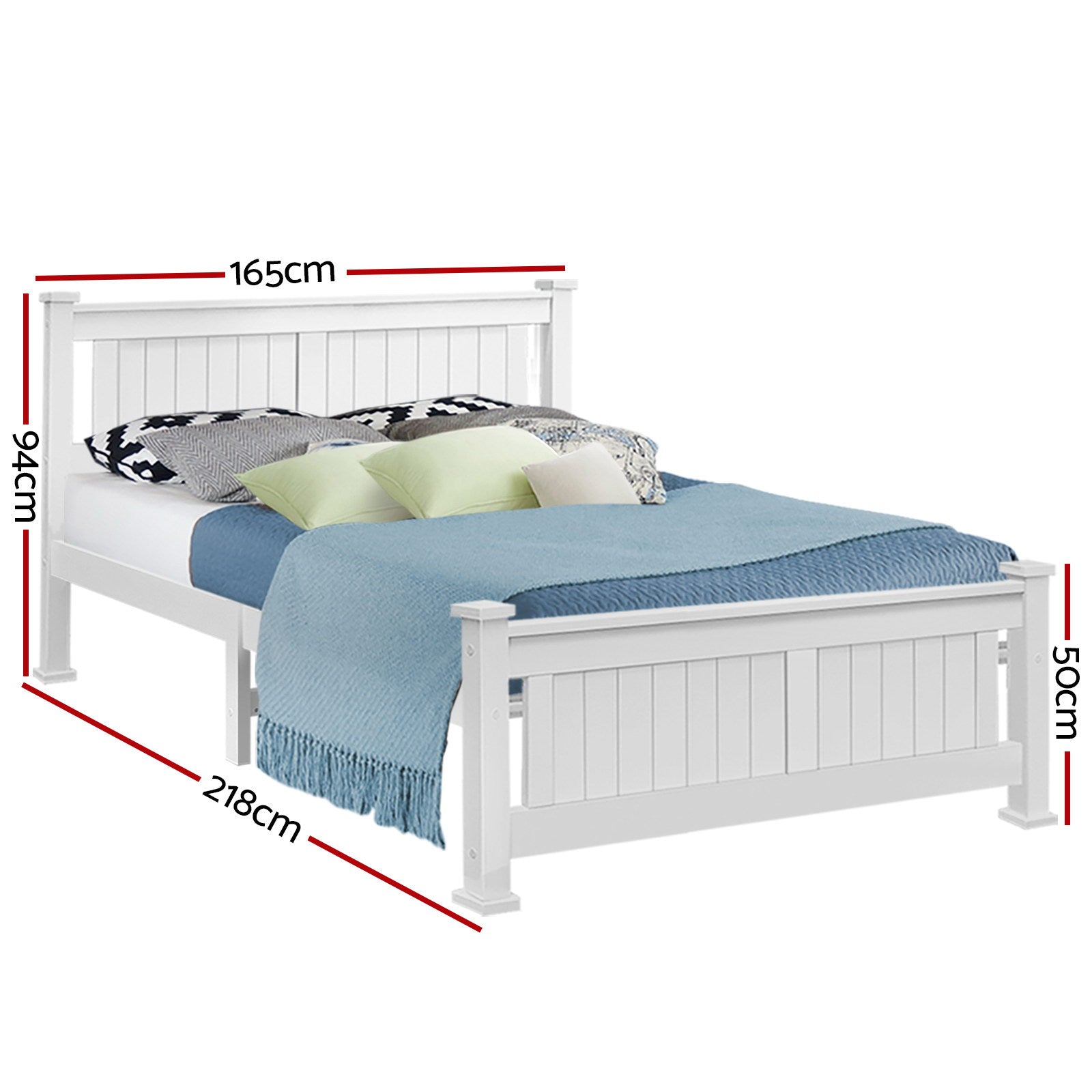 RIO Queen Bed White - Rivercity House & Home Co. (ABN 18 642 972 209) - Affordable Modern Furniture Australia