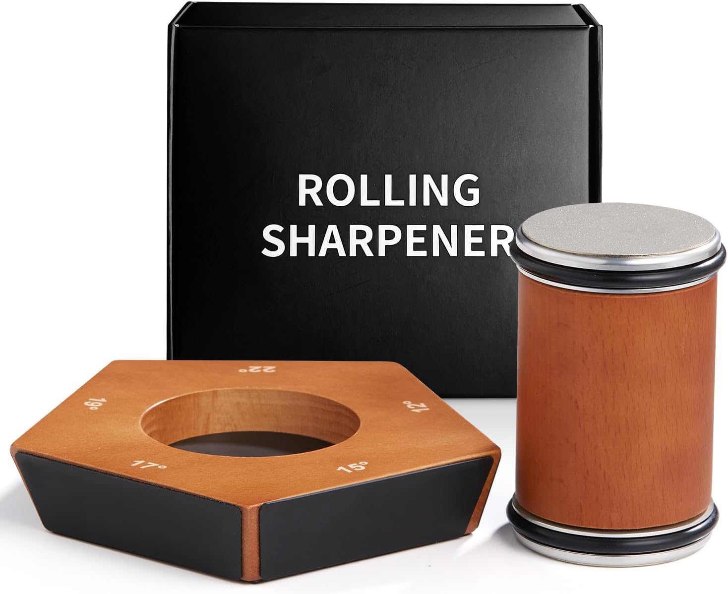 Rolling Knife Sharpener Kit with 5 Magnetic Angles 12° - 22° for Chef & Home Kitchen - Black Silver - Home & Garden > Kitchenware > Kitchen Knives - Rivercity House & Home Co. (ABN 18 642 972 209) - Affordable Modern Furniture Australia