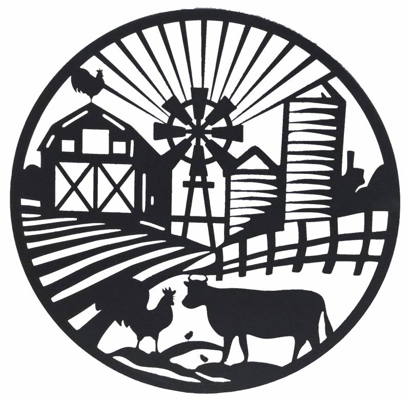 Round Farm Life Metal Wall Art 40cm - Black - Baby & Kids > Baby & Kid's Toys > Outdoor Play Equipment - Rivercity House & Home Co. (ABN 18 642 972 209) - Affordable Modern Furniture Australia