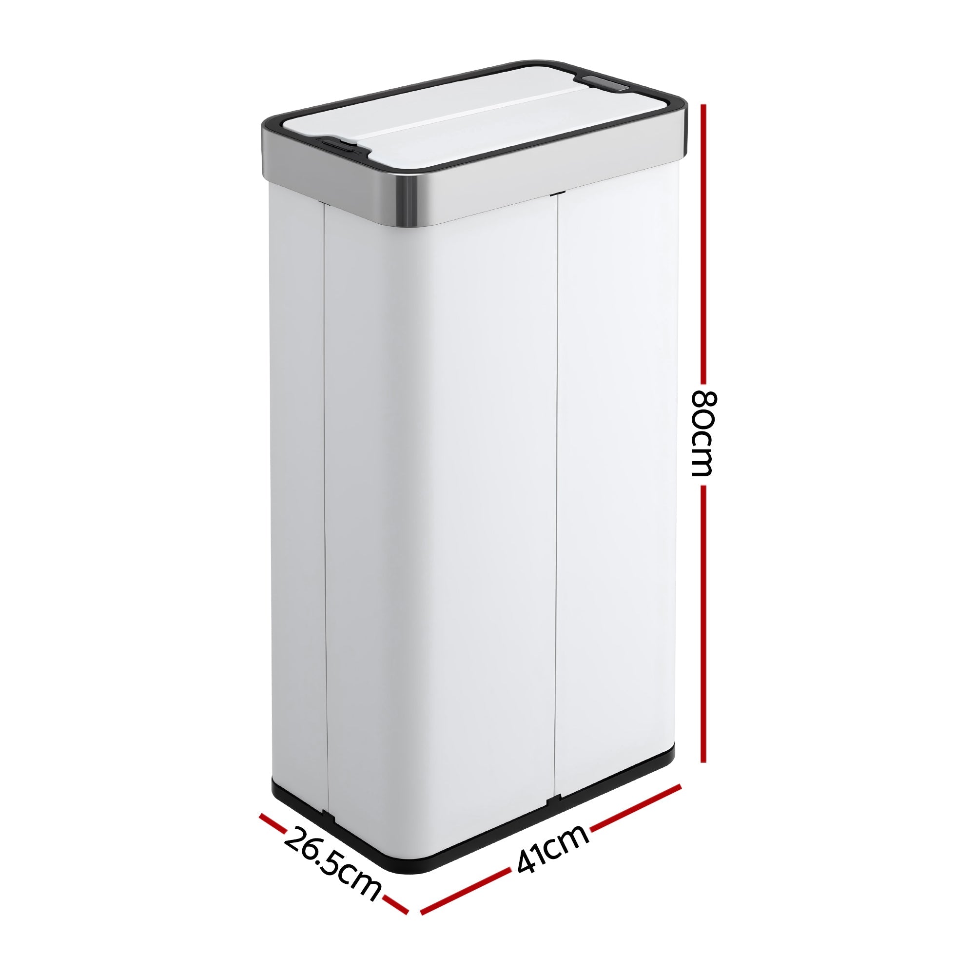 Rubbish Bin 70L Automatic Sensor Kitchen Bin, Slim Smart Garbage Can Touchless Rectangular with Liner Holder, Fully Closed Lid for Bedroom, Bathroom, Living Room, White - Home & Garden > Kitchen Bins > Automatic Bins - Rivercity House & Home Co. (ABN 18 642 972 209) - Affordable Modern Furniture Australia