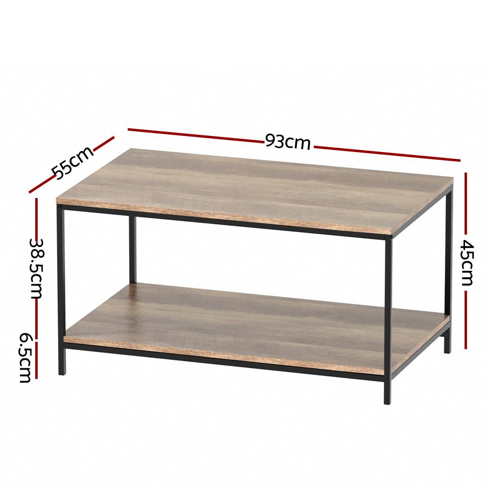 Rustic Vintage Look Coffee Table - Rivercity House & Home Co. (ABN 18 642 972 209) - Affordable Modern Furniture Australia