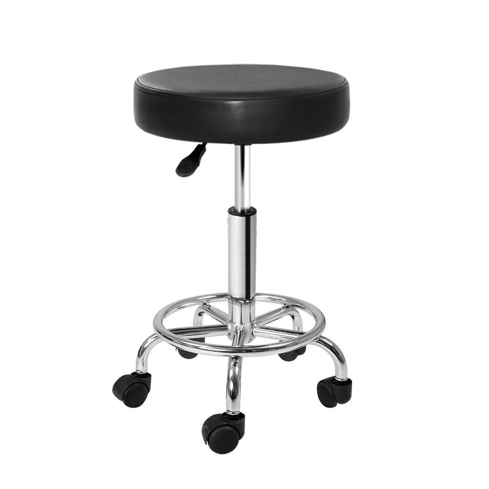 Salon Stool Round Swivel Chair Black - Furniture > Living Room > Ottomans & Footstools - Rivercity House & Home Co. (ABN 18 642 972 209) - Affordable Modern Furniture Australia