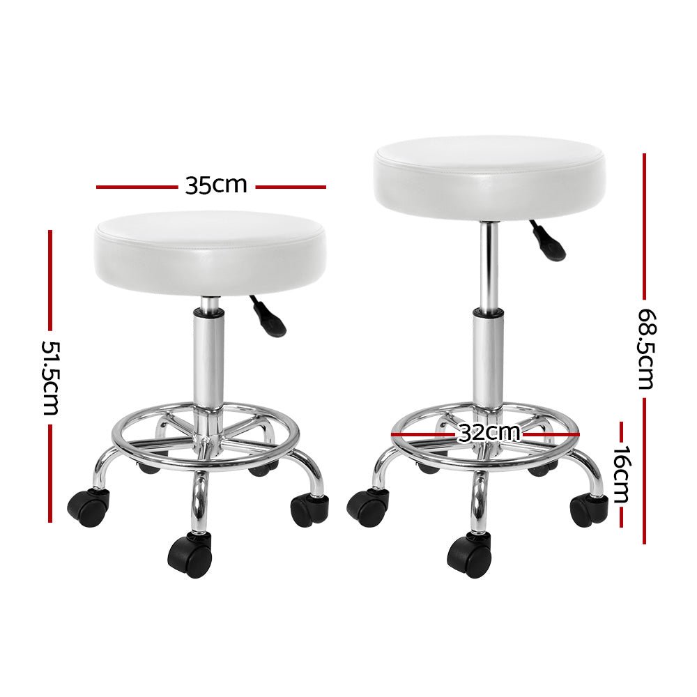 Salon Stool Round Swivel Chair White - Furniture > Living Room > Ottomans & Footstools - Rivercity House & Home Co. (ABN 18 642 972 209) - Affordable Modern Furniture Australia