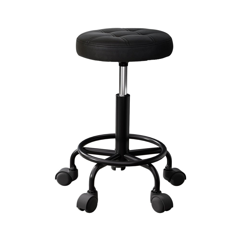 Salon Stool Round Swivel Chairs Black - Furniture > Living Room > Ottomans & Footstools - Rivercity House & Home Co. (ABN 18 642 972 209) - Affordable Modern Furniture Australia