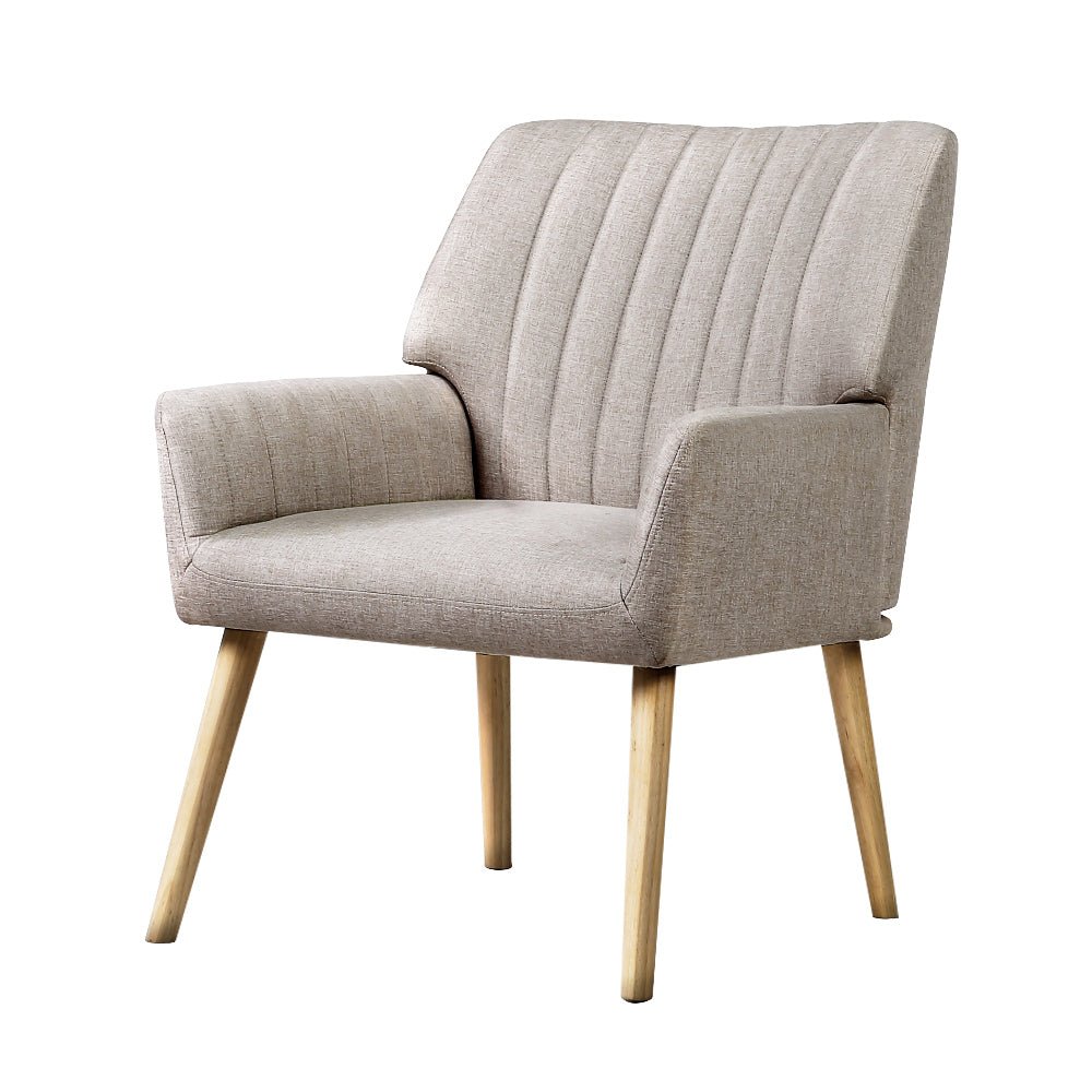 Sebastian Accent Armchair - Beige - Furniture > Living Room - Rivercity House & Home Co. (ABN 18 642 972 209) - Affordable Modern Furniture Australia