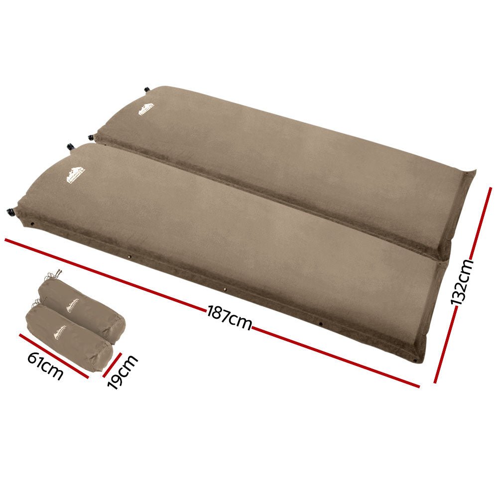 Self Inflating Mattress Camping Sleeping Mat Air Bed Pad Double Coffee 10CM Thick - Outdoor > Camping - Rivercity House & Home Co. (ABN 18 642 972 209) - Affordable Modern Furniture Australia