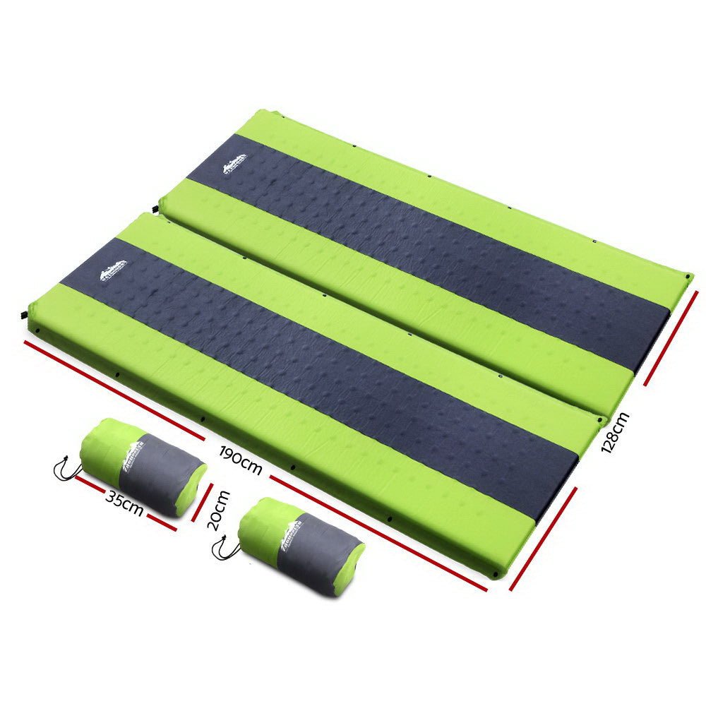 Self Inflating Mattress Camping Sleeping Mat Air Bed Pad Double Green - Outdoor Recreation > Camping > Inflatable Mattresses - Rivercity House & Home Co. (ABN 18 642 972 209) - Affordable Modern Furniture Australia