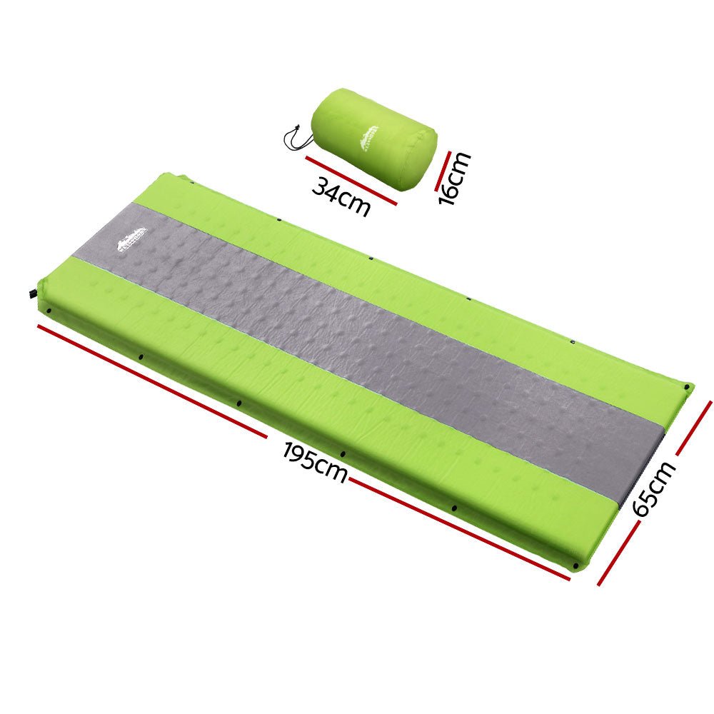 Self Inflating Mattress Camping Sleeping Mat Air Bed Pad Single Green - Outdoor Recreation > Camping > Inflatable Mattresses - Rivercity House & Home Co. (ABN 18 642 972 209) - Affordable Modern Furniture Australia