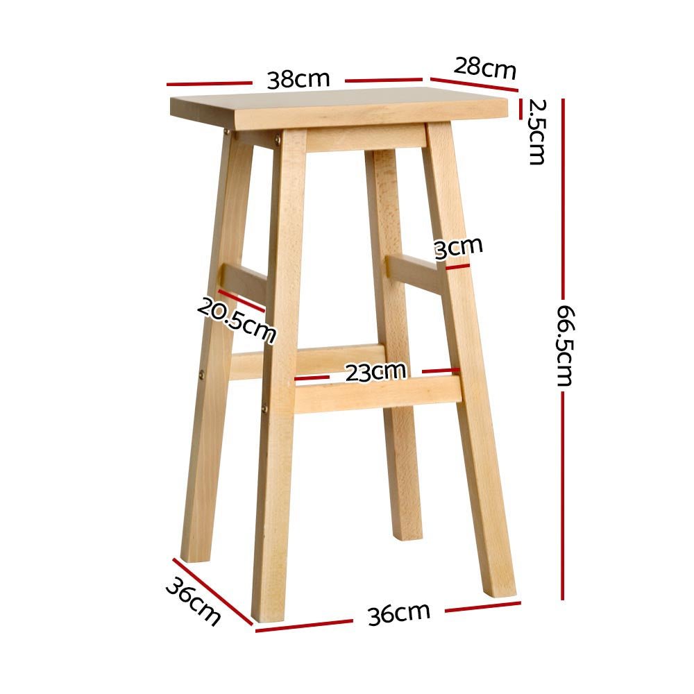 Set of 2 Beech Wood Bar Stools - Natural - Rivercity House & Home Co. (ABN 18 642 972 209) - Affordable Modern Furniture Australia