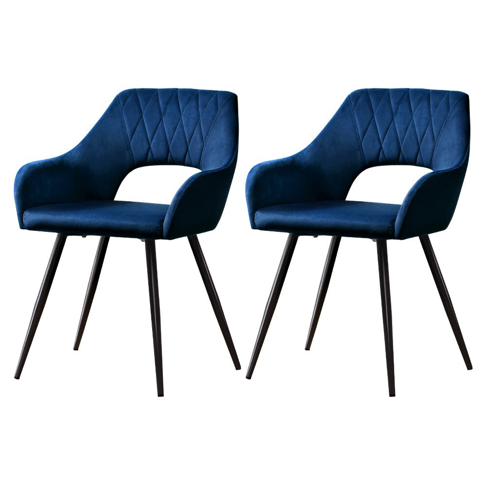 Set of 2 Caitlyn Dining Chairs - Blue - Furniture > Dining - Rivercity House & Home Co. (ABN 18 642 972 209) - Affordable Modern Furniture Australia