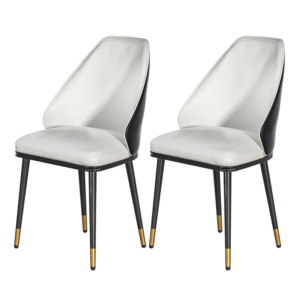 Set of 2 Contoured Backrest Dining Chairs - Beige and Black - Furniture > Dining - Rivercity House & Home Co. (ABN 18 642 972 209) - Affordable Modern Furniture Australia
