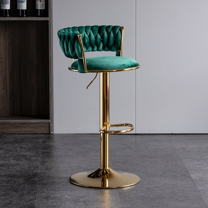 Set of 2 Fairlie Velvet Bar Stools – Green & Gold - Furniture > Bar Stools & Chairs > Table & Bar Stools - Rivercity House & Home Co. (ABN 18 642 972 209) - Affordable Modern Furniture Australia