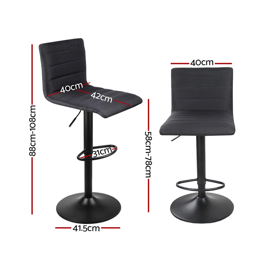 Set of 2 Modern Style Bar Stools - Black - Rivercity House & Home Co. (ABN 18 642 972 209) - Affordable Modern Furniture Australia