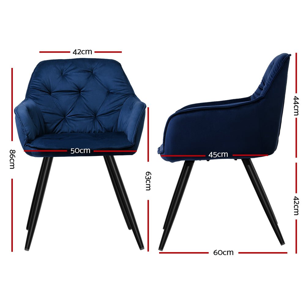 Set of 2 Sophie Dining Chairs - Blue - Furniture > Dining - Rivercity House & Home Co. (ABN 18 642 972 209) - Affordable Modern Furniture Australia