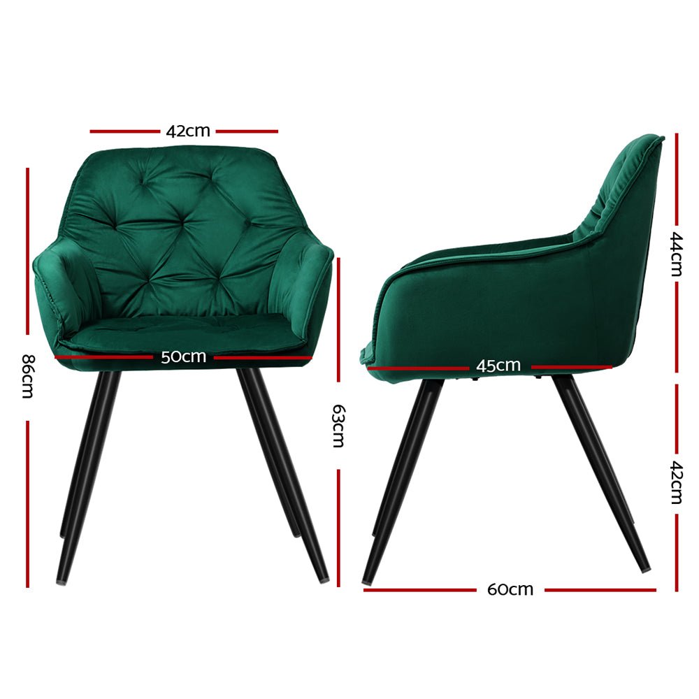 Set of 2 Sophie Dining Chairs - Green - Furniture > Dining - Rivercity House & Home Co. (ABN 18 642 972 209) - Affordable Modern Furniture Australia