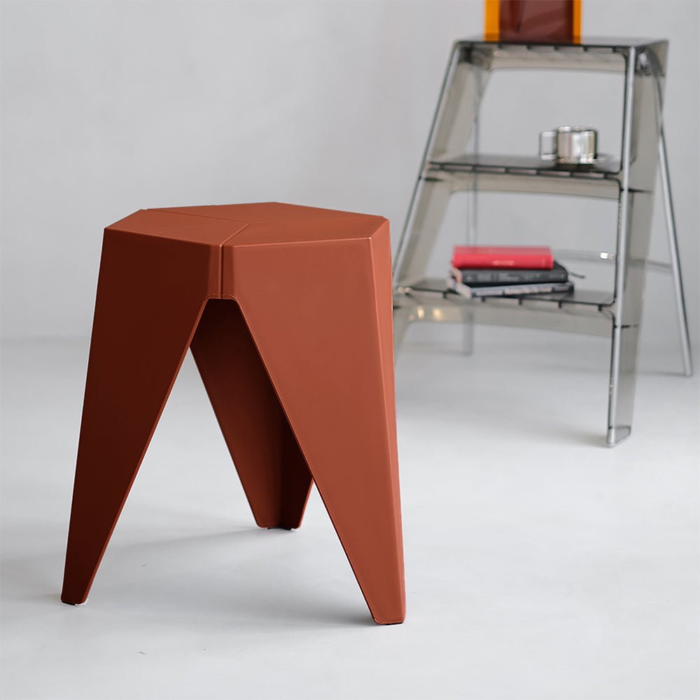 Set of 2 Stacking Puzzle Stools Red - Furniture > Bar Stools & Chairs - Rivercity House & Home Co. (ABN 18 642 972 209) - Affordable Modern Furniture Australia