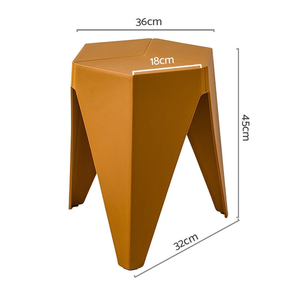 Set of 2 Stacking Puzzle Stools Yellow - Furniture > Bar Stools & Chairs - Rivercity House & Home Co. (ABN 18 642 972 209) - Affordable Modern Furniture Australia